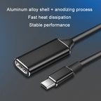 TYPE-C USB3.1 to HDMI HD 4K Converter, Black, Silver
