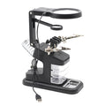 Desktop Multifunctional Chip Welding Repair Inspection Magnifying Glass with LED Light, 3-45X Black, 3-45X White