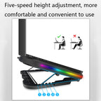 NUOXI Q6 RGB Lighting Effect Laptop Radiator with Phone Holder, Red, Blue