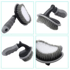 Car Wash Tool Brush Car Tires Brush Double Strand Wheel Brush, 12 PCS / Set Gray