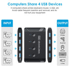 T29 USB3.0 Automatic 4 In 4 Out Switcher HUB Printer Sharing