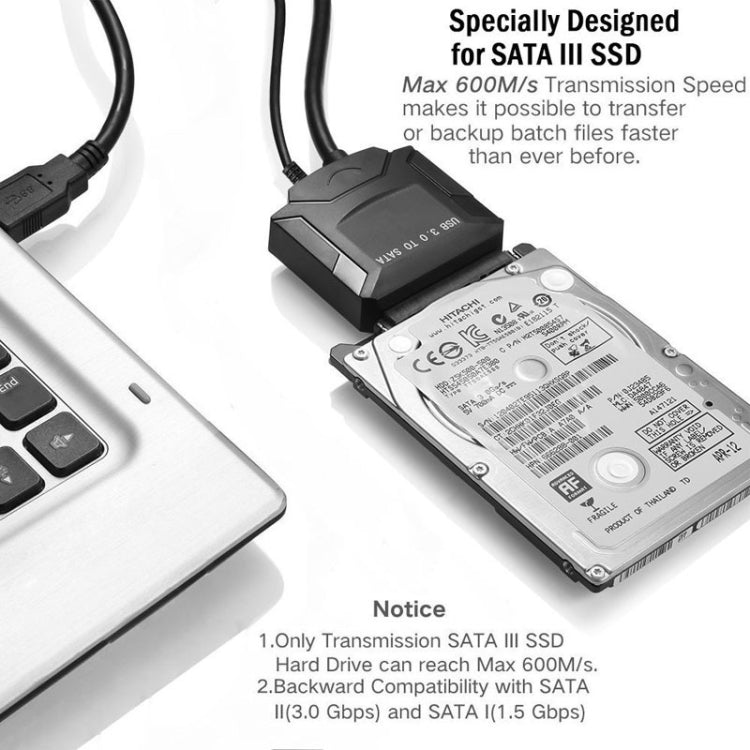 SATA To USB3.0 Easy Drive Cable External 2.5 / 3.5 Inch Hard Drive Adapter Cable