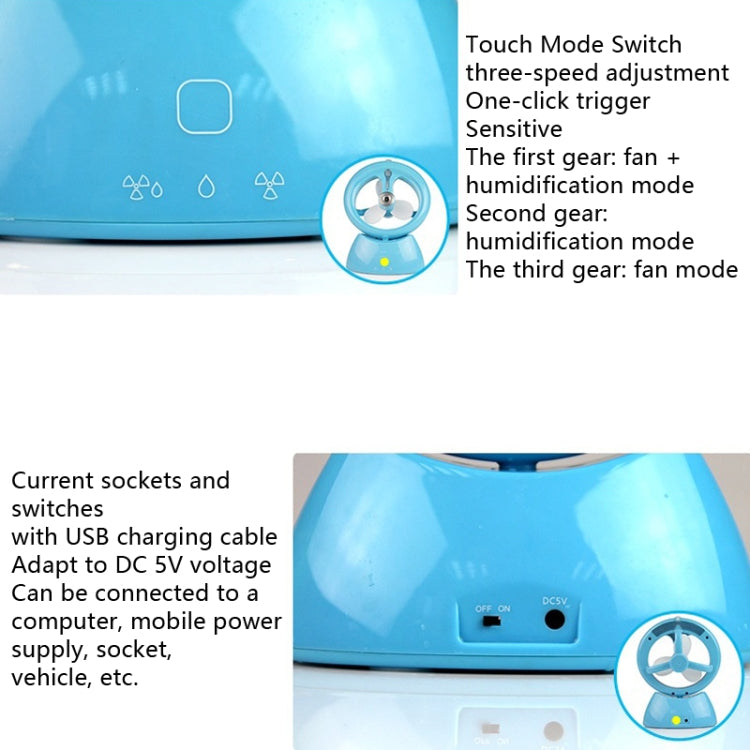 Mini USB Rechargeable Spray Fan Student Dormitory Office Desktop Mute Fan, Glossy White, Glossy Blue, Glossy Watermelon Red, Frosted Pink, Frosted Sky Blue, Frosted Matcha Green