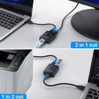 T25 2 In 1 USB3.0 Bidirectional Switch Printer Sharer Splitter