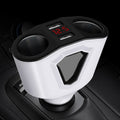 3.1A Dual USB Digital Display Multi-Function Driving Recorder Universal Automotive Charger, White, Black