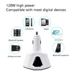 3.1A Dual USB Digital Display Multi-Function Driving Recorder Universal Automotive Charger, White, Black