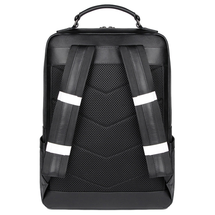 Casual Business Cowhide Leather Backpack Laptop Bag For Men