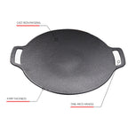 Outdoor Camping BBQ Cast Iron Grill Pan,Style:, Baking Pan Only, Baking Pan+Hemp Rope, Baking Pan+Hemp Rope+Storage Bag, Baking Pan+Net+Hemp Rope, Baking Pan+Net+Hemp Rope+Storage Bag