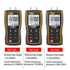 Digital Handheld Differential Pressure Gauge Negative Pressure Tester, SNDWAY SW-512A, SNDWAY SW-512B, SNDWAY SW-512C