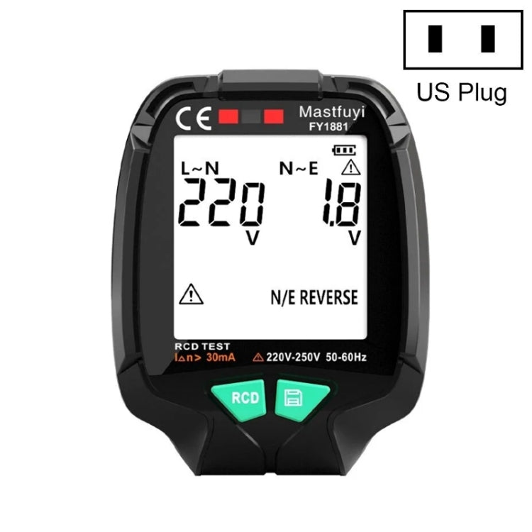 FUYI FY1881 High Precision Power Polarity Phase Socket Tester, FY1881 UK Plug, FY1881 US Plug, FY1881 EU Plug