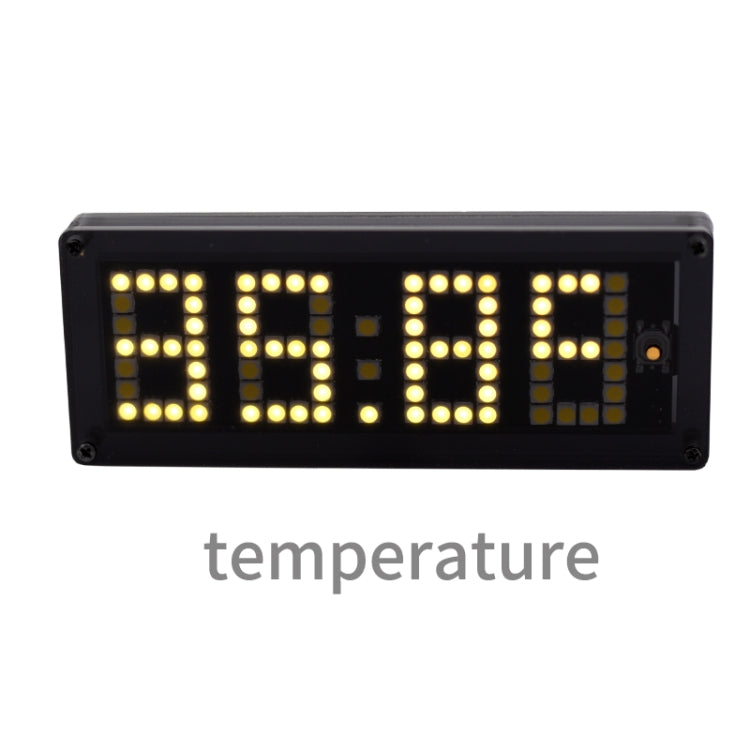 LED Dot Matrix Clock Car Thermometer Battery Voltage Measurement, 3 in 1 White