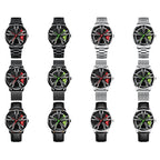 FNGEEN L001 Motorcycle Element Wheel Metal Men Watch, Black steel Red Surface, Black Steel Green Surface, White Steel Red Surface, White Steel Green Surface, Black Net Black Steel Red Surface, Black Net Black Steel Green Surface                        ...