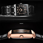 FNGEEN 3627 Waterproof Calendar Men Square Watch, Full Gold Black Surface, Full Gold Gold Surface, Black Belt Rose Shell Black Surface, Black Belt Gold Shell Black Surface, Black Belt Black Shell Black Surface, White Steel White Surface                ...