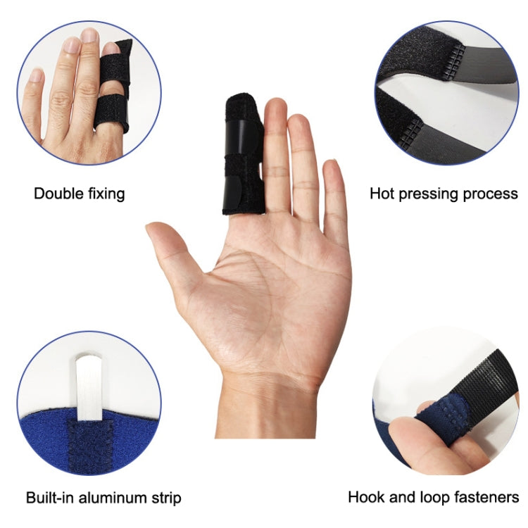 2 PCS Basketball Sprain Protection Fixed Splint Finger Cover, Splint Finger Cover(Black), Splint Finger Cover(Blue)