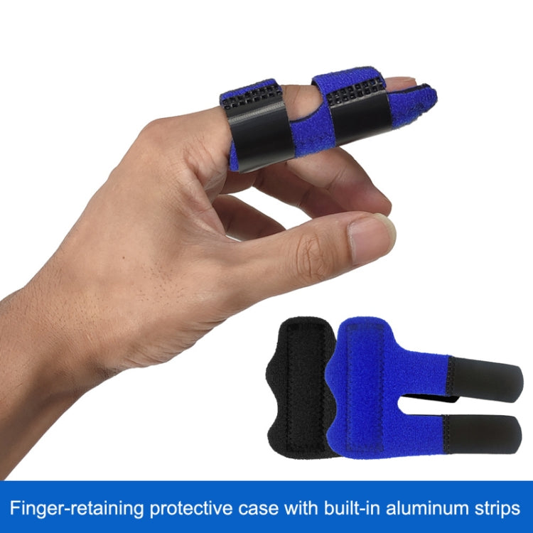 2 PCS Basketball Sprain Protection Fixed Splint Finger Cover, Splint Finger Cover(Black), Splint Finger Cover(Blue)