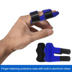 2 PCS Basketball Sprain Protection Fixed Splint Finger Cover, Splint Finger Cover(Black), Splint Finger Cover(Blue)