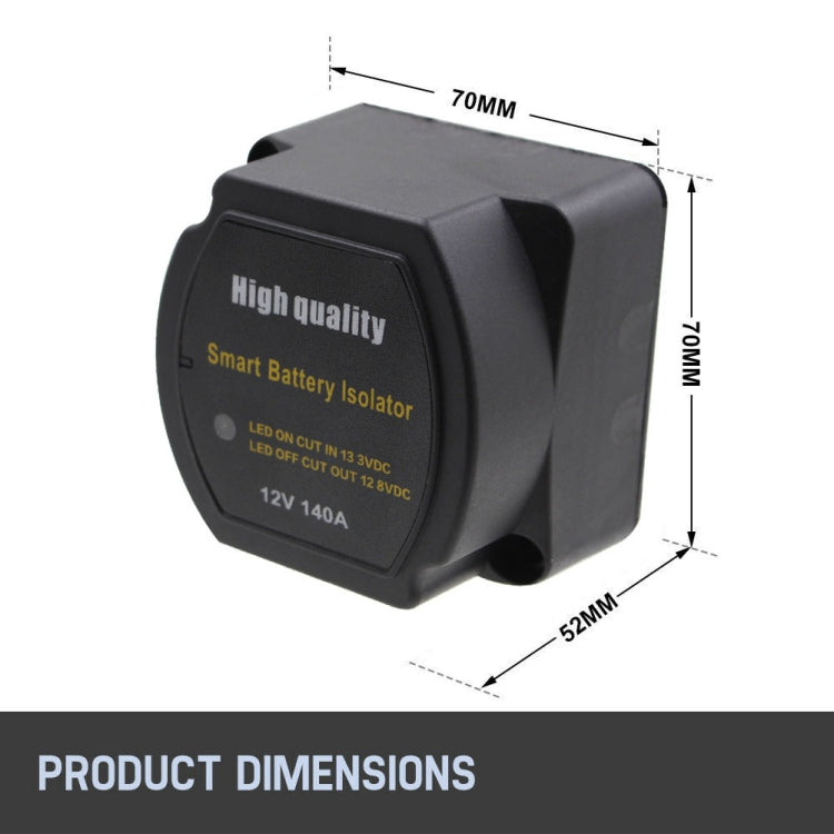 12V 140A Route Yacht Off-Road Car Beach Car Double Battery System Voltage Sensitive Relay, 12V 140A