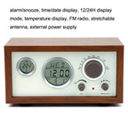 SY-601 Home Multifunctional Retro Wooden Radio Electronic Thermometer Alarm Clock, SY-601