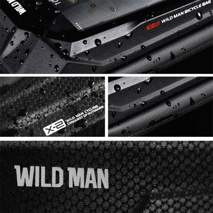 WILD MAN X2 1L Hard Shell EVA Bicycle Front Beam Bag, X2 1L (Red), X2 1L (Black)