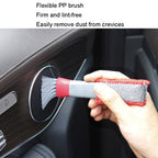 Car Wash Brush Soft Hub Multi-Function Dust Removal Tool, Red White Air Outlet Brush, Red Gray Air Outlet Brush, Red Sponge Brush, Red Wheel Brush