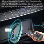 Car Bluetooth Receiver Music Player Wireless Audio Converter, Black