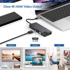 8 In 1 Type-C To HDMI+VAG Gigabit RJ45+USB3.0 Docking Station