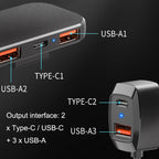 5 In 1 Mobile Phone Fast Recharge Car Charger, SC02M, SC02