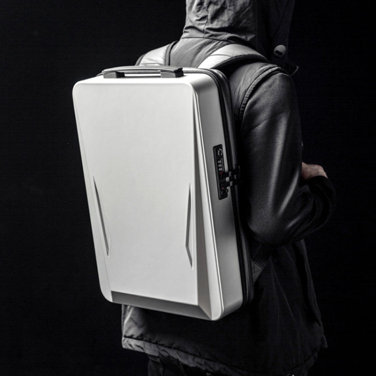 Men PC Hard Shell Gaming Computer Backpack For 15.6-17.3 Inch, Black, Silver