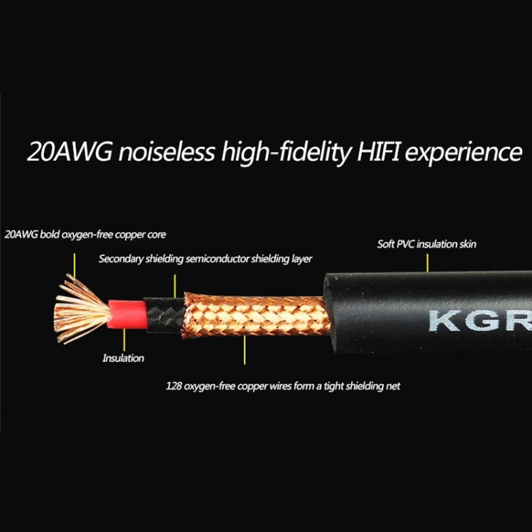KGR Guitar Line Effector Noise Reduction Shielding Cable, 15cm, 25cm, 35cm, 50cm, 75cm, 1m