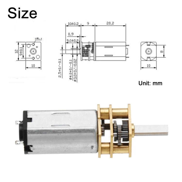 GM12-N30VA DC12V 100RPM Micro High Torque Permanent Magnet Gear Motor