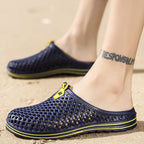 X902 Summer Beach Shoes Non-Slip Flip Llops Couple Slippers Men Hole Shoes, 36, 37, 38, 39, 40, 41, 42, 43, 44, 45