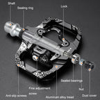 A Pair WEST BIKING YP0802086 Mountain Bike Aluminum Bearing Pedals, YP0802086