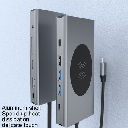 BX13V 13 In 1 Type-C Docking Station Wireless Charging Hub, BX13V