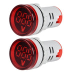 2 PCS DC Voltage Signal Indicator 22mm Round 6-100V Universal Voltmeter, 6-100V Red, 6-100V White, 6-100V Blue, 6-100V Green, 6-100V Yllow