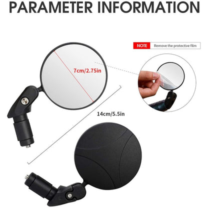 Bicycle Convex Rearview Mirror Large View 360 Degree Rotating Mirror, Convex Rearview Mirror
