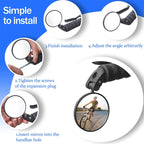 Bicycle Convex Rearview Mirror Large View 360 Degree Rotating Mirror, Convex Rearview Mirror