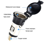 Car Modified Cigarette Lighter Waterproof Vehicle Charging Power Socket No Cigarette Type (with 1.5cm Line), Cigarette Type (with 1.5m Line), Cigarette Type (with 15cm Line), No Cigarette Type (with 1.5m Line), No Cigarette Type (with 15cm Line)