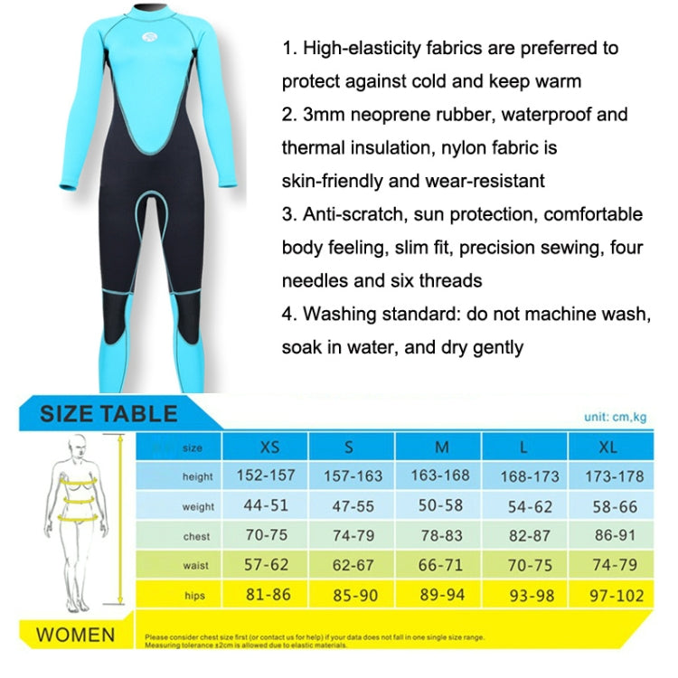 SLINX Women Slim Sun Protection Warm Wetsuit Long -Sleeved Full Body Snorkeling Surfing, XS, S, M, L, XL