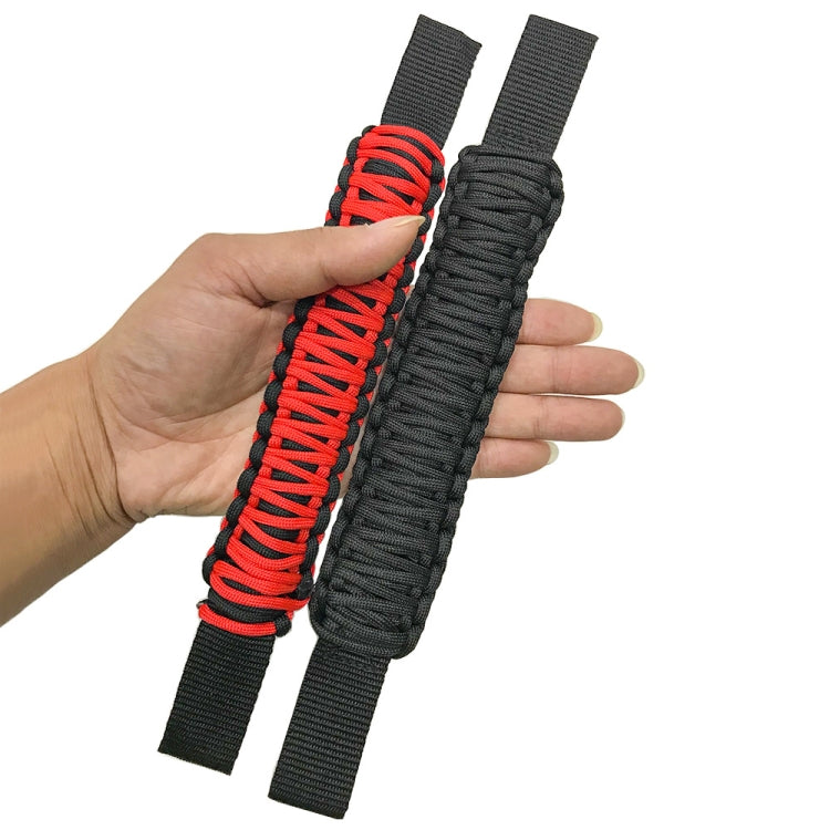 Car Rear Handle SUV Modified Umbrella Rope Braided Handle, Rear Handle Black, Rear Handle Red Black