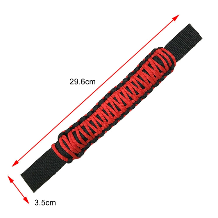 Car Rear Handle SUV Modified Umbrella Rope Braided Handle, Rear Handle Black, Rear Handle Red Black