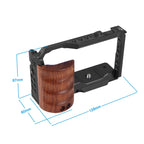 Alloy Rabbit Cage With Wooden Handle for Sony ZV-E10 Camera