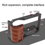 Alloy Rabbit Cage With Wooden Handle for Sony ZV-E10 Camera