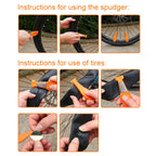Multifunctional Bicycle Tire Changing Tool, Black, Red, Blue, Green, Orange, Black+5 Tire Patches, Green+5 Tire Patches, Orange+5 Tire Patches, Blue+5 Tire Patches, Red+5 Tire Patches