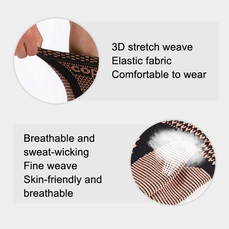 2pcs Copper Fiber Sports Ankle Pads Nylon Knitted Breathable Protective Gear, Black Orange S, Black Orange M, Black Orange L, Black Orange XL
