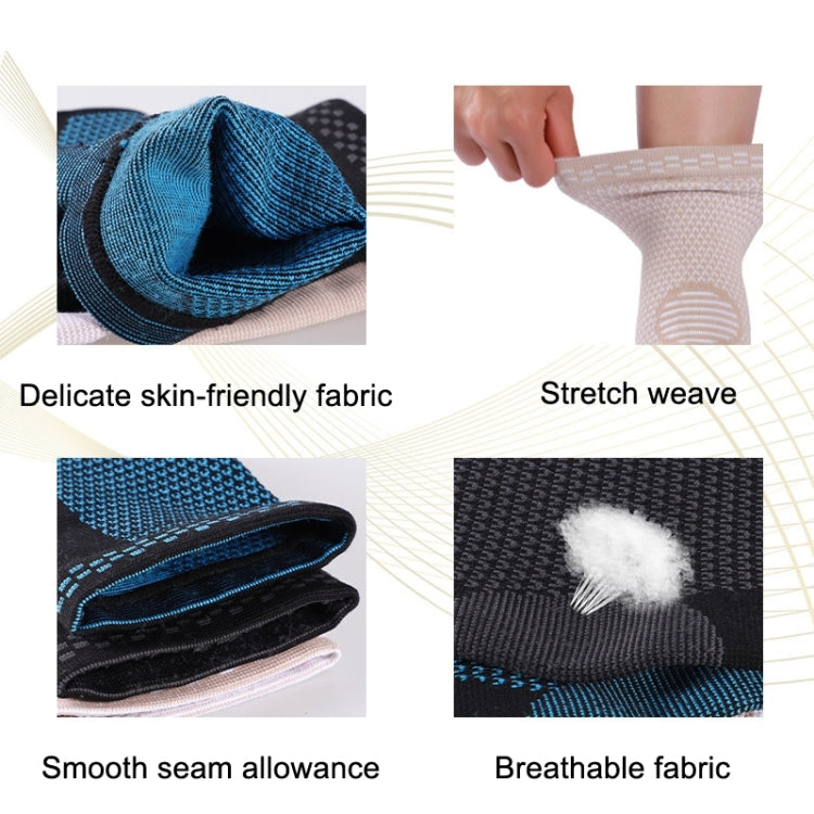 1pair Nylon Knitted Ankle Pads Compression Support Anti-Sprain Cycling Protective Gear, Blue S, Blue M, Blue L, Black S, Black M, Black L, White S, White M, White L