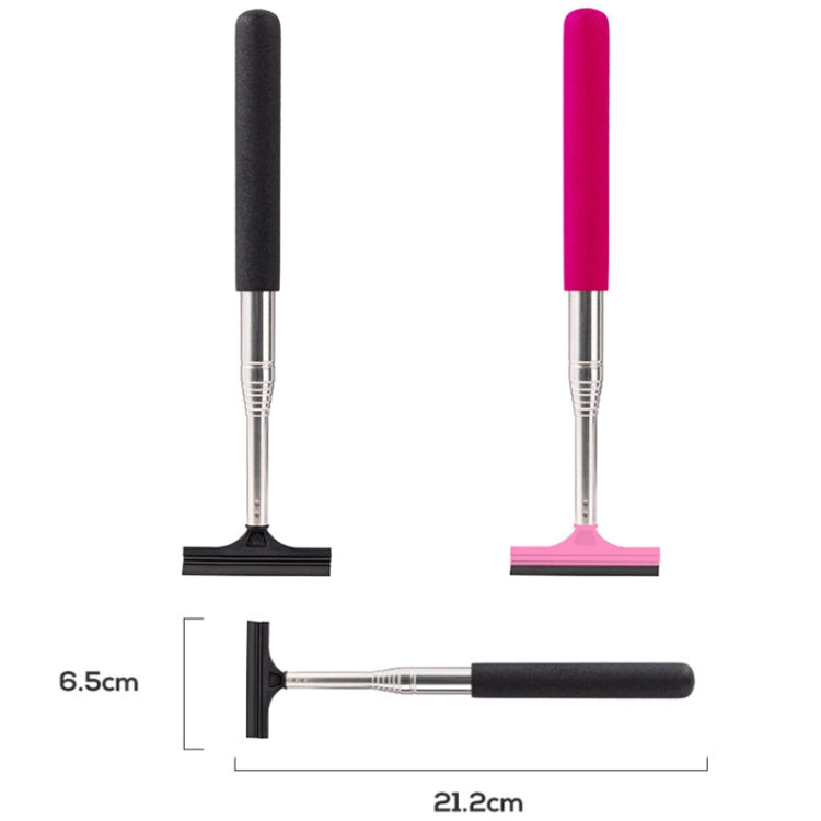 Portable Retractable Car Defogger Rearview Mirror Wiper, Black, Pink