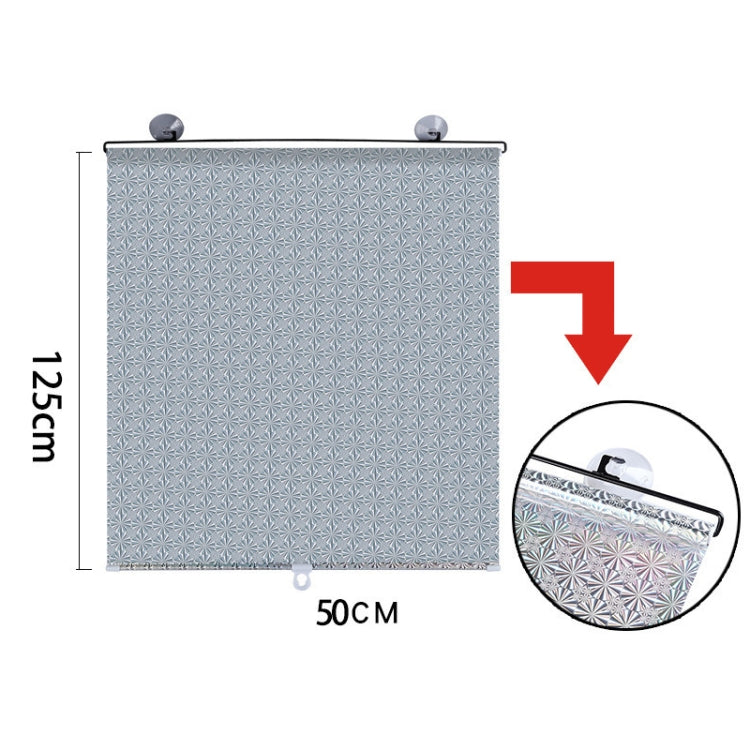 Suction Cup Car Shade Curtain Window Telescopic Roller Blind, Size: 50x125cm Silver Laser, 40x60cm Black Mesh, 50x125cm Silver Laser, 40x125cm Black Mesh, 45x125cm Silver Lyser, 40x60cm Silver Lyser, 40x125cm Silver Lyser, 45x125cm Black Mesh          ...