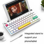 Ajazz K620T 62 Keys Bluetooth Wireless Dual Mode Mechanical Keyboard, Style:, Blue Shaft (Black), Pink Shaft (Black), Blue Shaft (White), Pink Shaft (White)