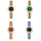 BS Bee Sister FA1580 Sparkling Full Diamond Watch Temperament Women Chain Watch, Golden Green, Golden Blue, Silver Blue, Rose Coffee