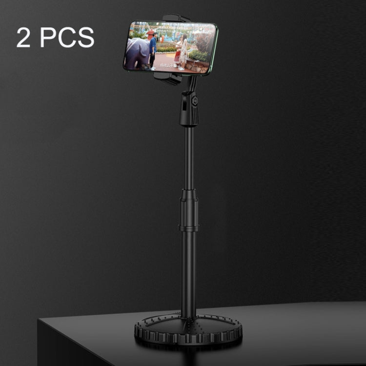 2 PCS Multifunctional Live Telescopic Mobile Phone Desktop Bracket, Classic Black, Ivory White, Dark Night Green, Active Orange, Noble Purple, Mint Green, Cherry Blossom Pink